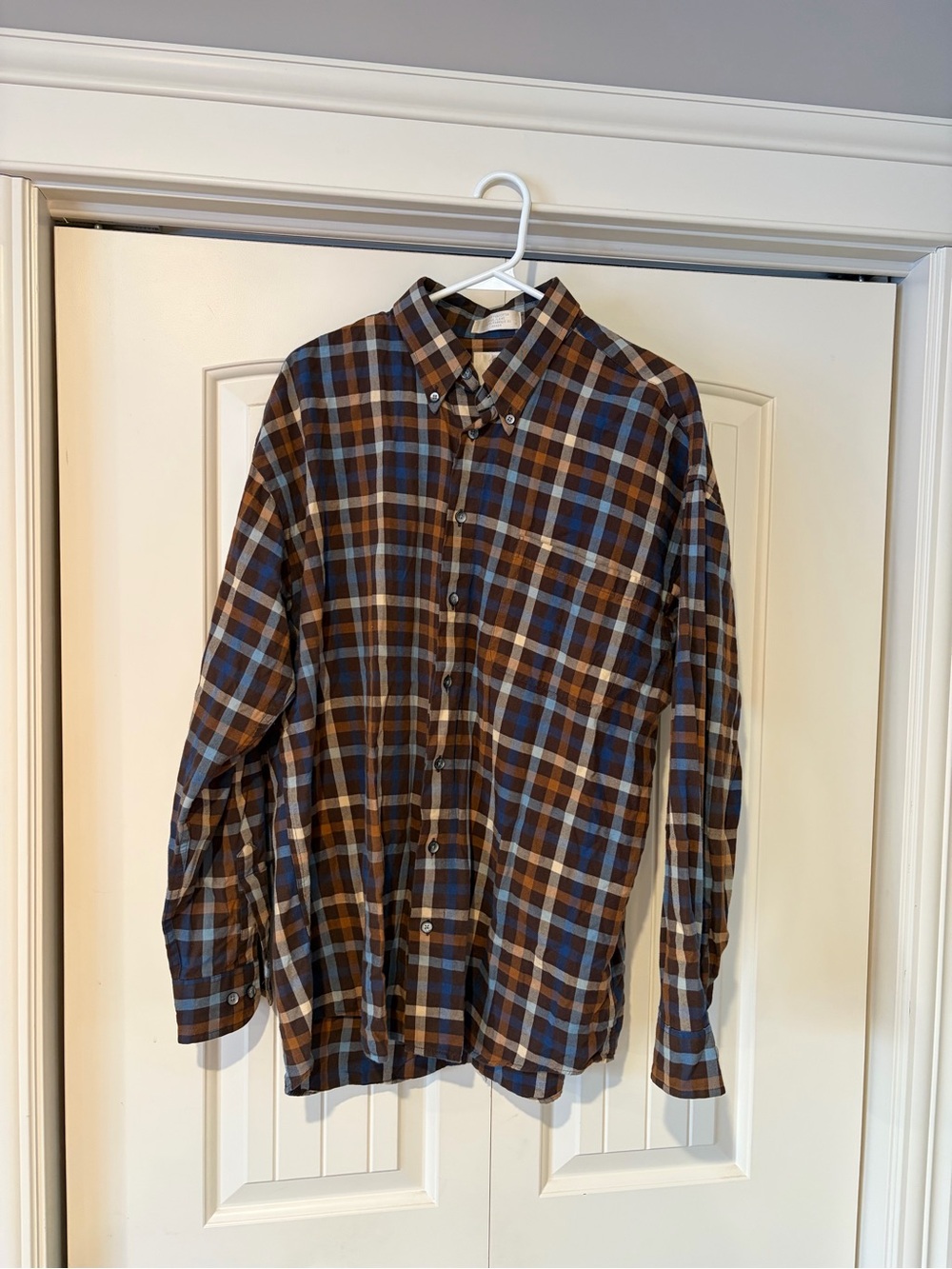Vintage VIYELLA 80/20 Cotton Wool Plaid Shirt - Made in Canada - Large